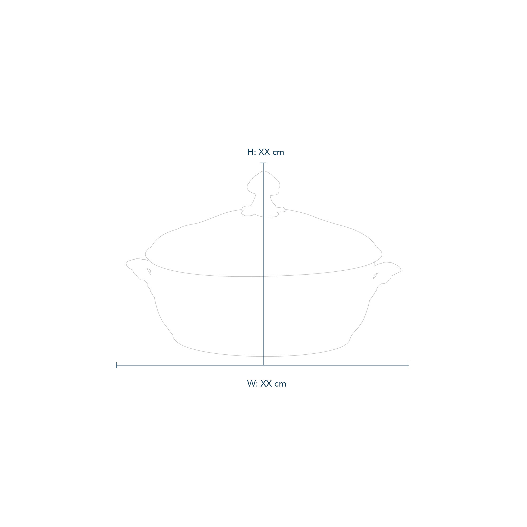 Line drawing of a Royal Copenhagen tureen
